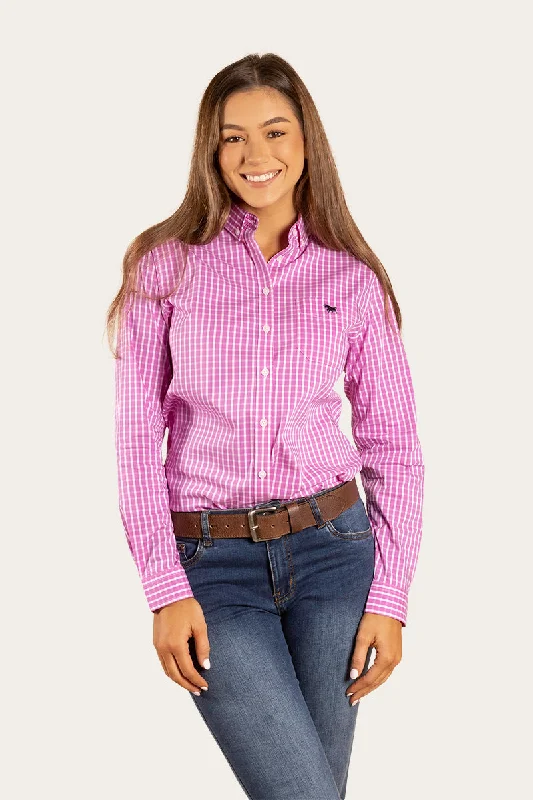 Heritage Womens Check Dress Shirt - Fuschia