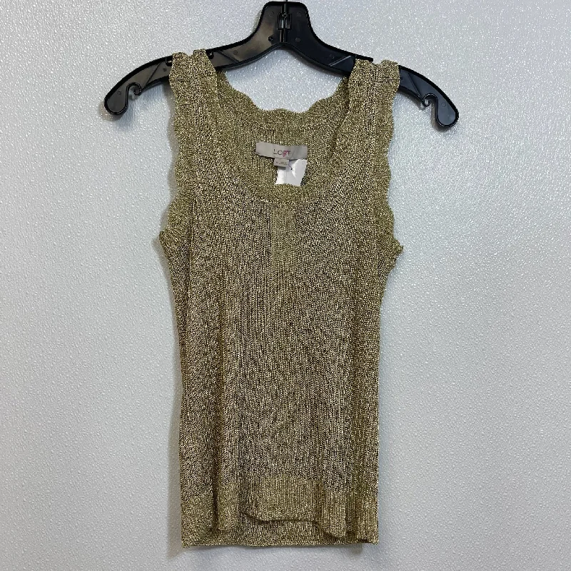 Top Sleeveless By Loft O In Gold, Size: Xs