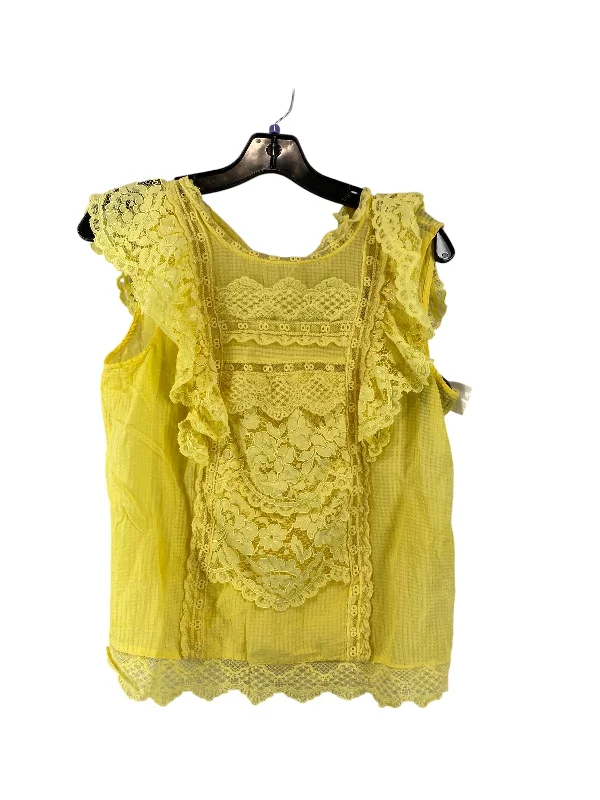 Top Sleeveless By Maeve In Yellow, Size: 6