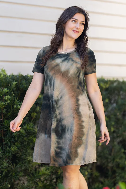 T-Shirt Swing Dress | Short Sleeve Tie Dye Print