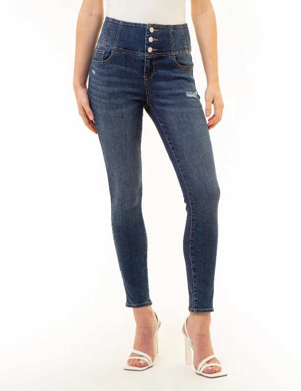 HIGH RISE CORSET SKINNY JEANS