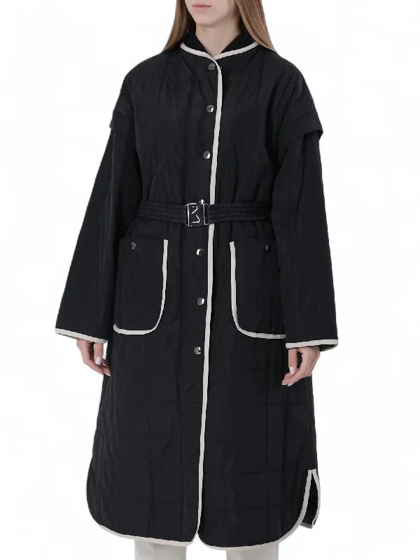 Isabella Quilted Coat In Black