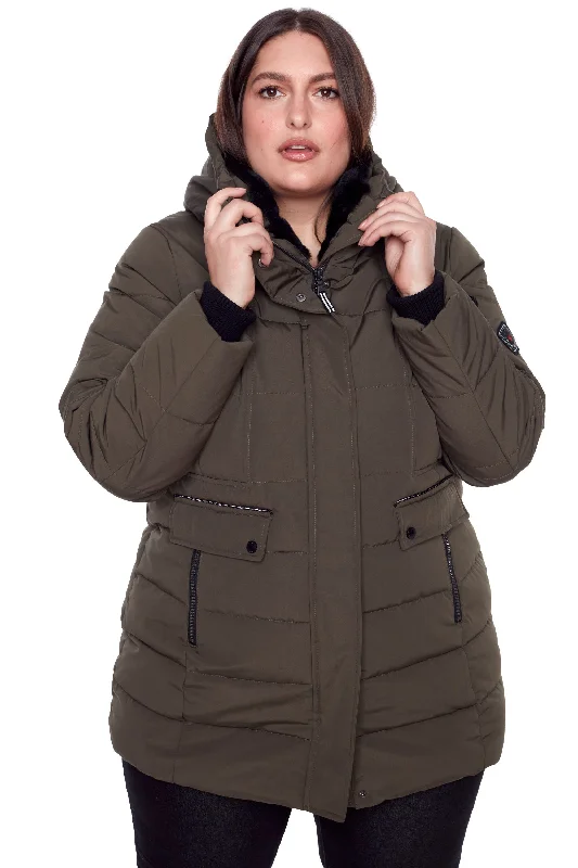 KOOTNEY PLUS | WOMEN'S VEGAN DOWN (RECYCLED) MID-LENGTH PARKA (PLUS SIZE)