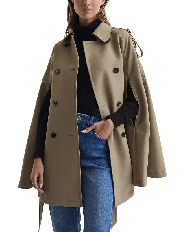 Reiss Mathilde Trench Wool-Blend Cape