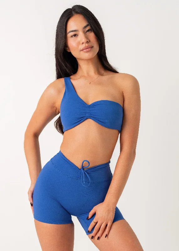 POISE ONE SHOULDER BRA - COBALT