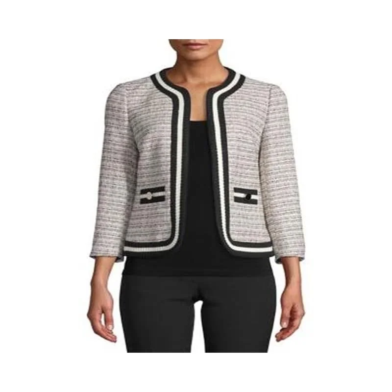 Anne Klein Women's Embellished Blazer Jacket Gray