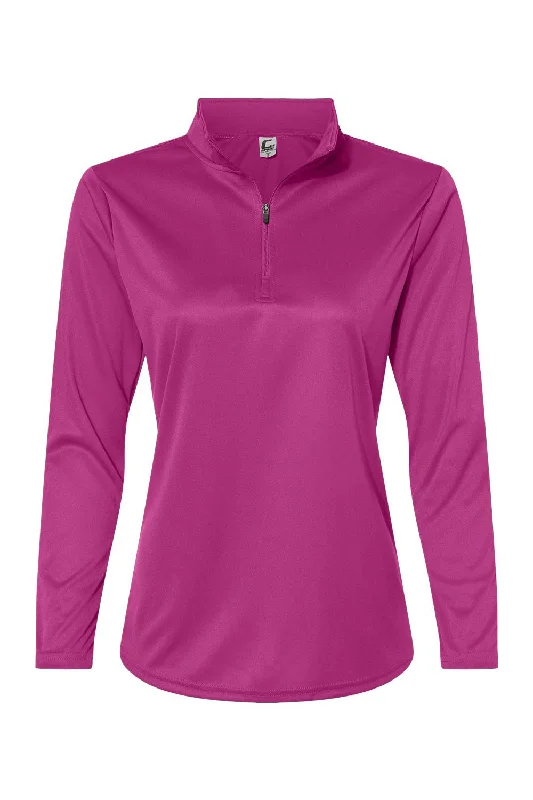 C2 Sport Womens Moisture Wicking 1/4 Zip Sweatshirt - Hot Pink