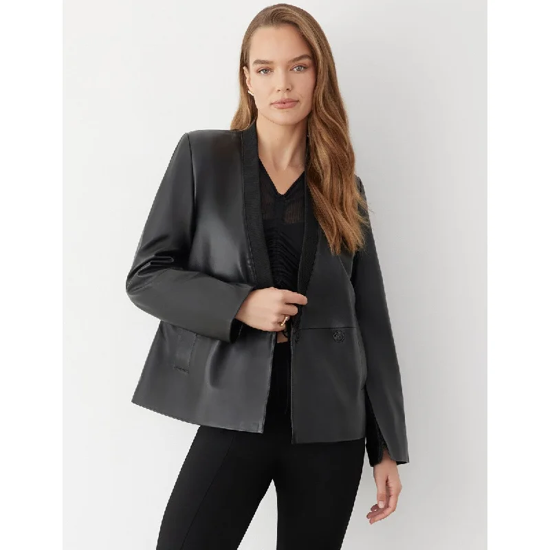 Gstq Leather Kimono Blazer