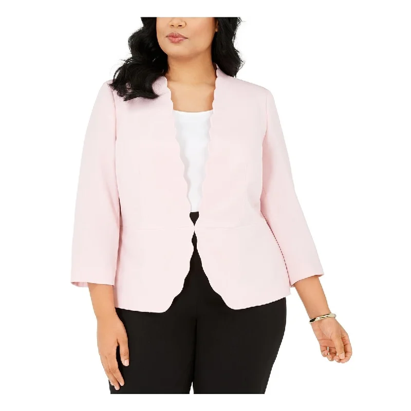 Kasper Women's Petite Stretch Crepe Jacket Pink Size 10 P