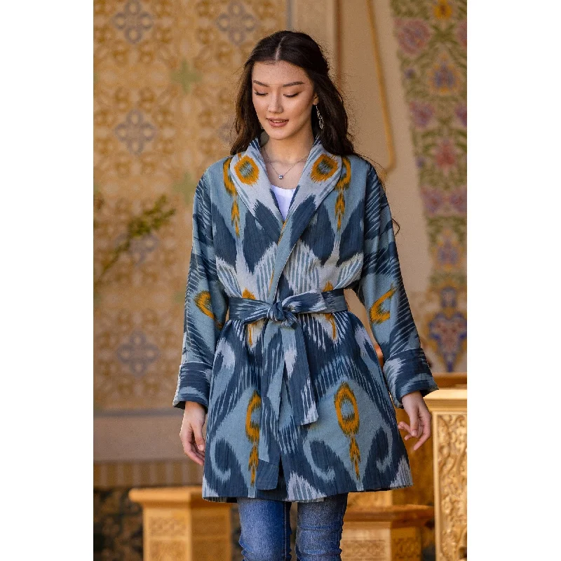 Novica Handmade Ikat Masterpiece Cotton Oversized Coat