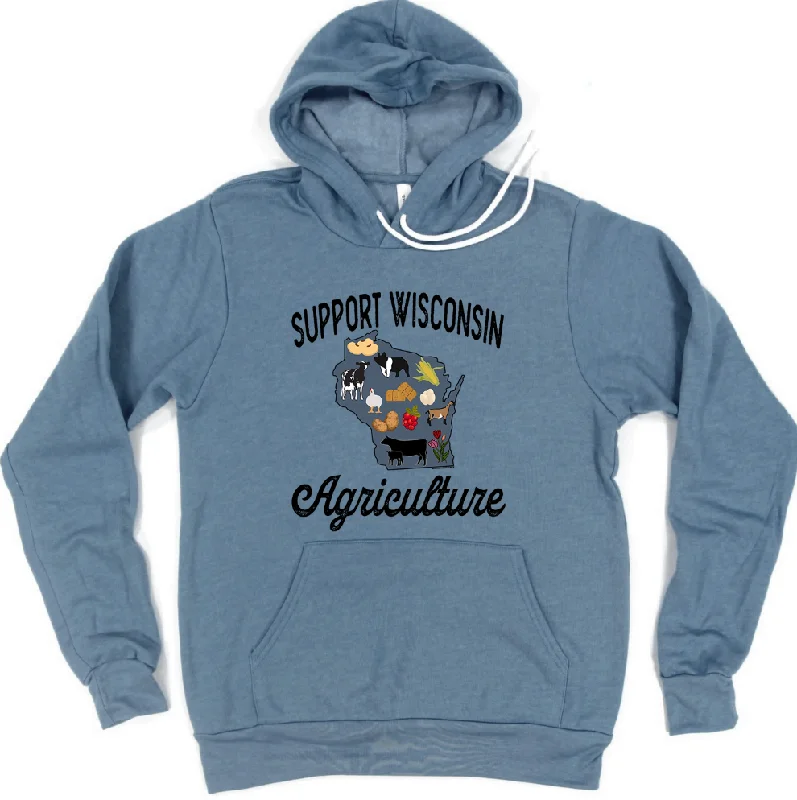 Support Wisconsin Agriculture Hoodie (S-3XL) Unisex - Multiple Colors!