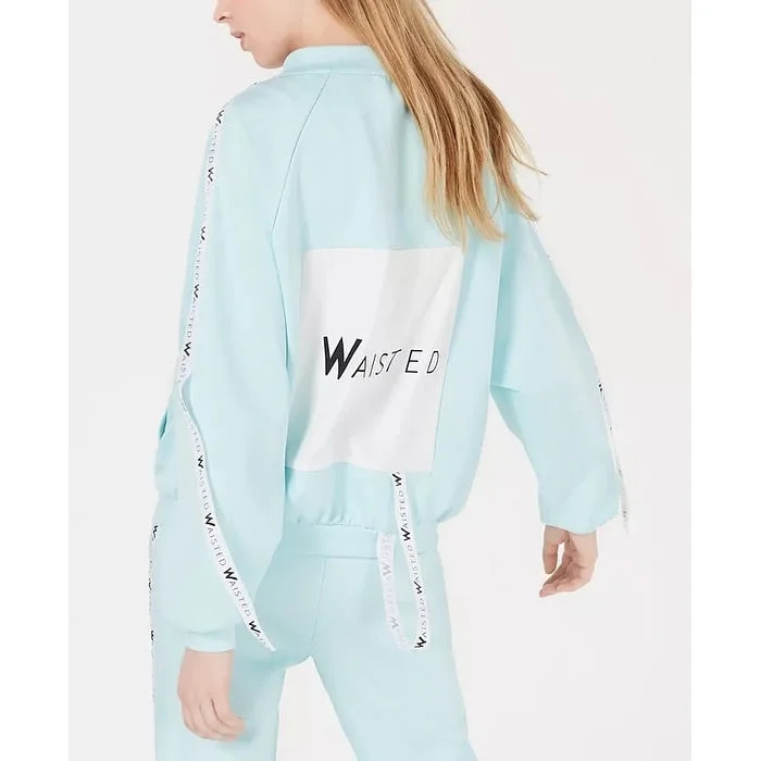 Waisted Women's Graphic Track Jacket Blue Size X-Large