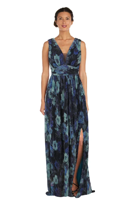 Nightway 22233 Long Floral Print Evening Formal Dress