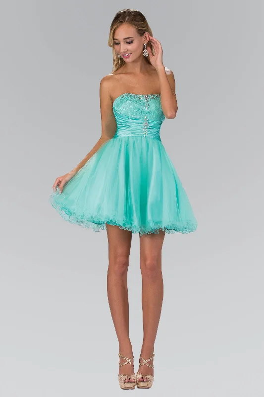 Short Pleated Cocktail Party Prom Dress