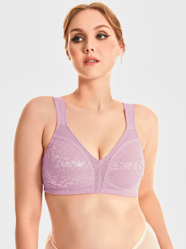 Minimizer Bra Wirefree Non Padded For Bigger Size Light Purlple