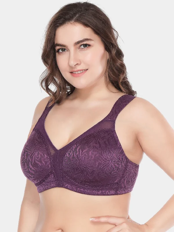 Minimizer Non Padded Wirefree Plus Size Bra Purple