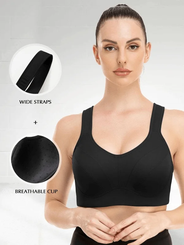 Full Coverage Underwire Workout Sports Bras Black